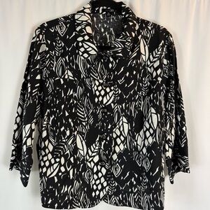NWT East 5th Black and White Patterned Women's Top size: XL P